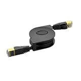 Retractable Cat 6 Flat Ethernet Cable 6.6 Ft High Speed Gigabit LAN Network Wires Patch Cord with RJ45 Connector Compatible with Laptop Router Switch Desktop Computer for Travel and Office Setup
