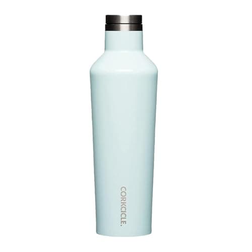 Corkcicle Classic Canteen Insulated Water Bottle - Stainless Steel Reusable Tumbler - Triple Insulated - Keeps Drinks Cold 25 Hours or Hot 12 Hours - Cupholder Friendly - Gloss Powder Blue - 25 oz