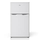 TCL 3.1 Cu Ft Compact Double Door Refrigerator in White, Small Mini Fridge with Freezer for Bedroom, Dorm, Office, Kitchen