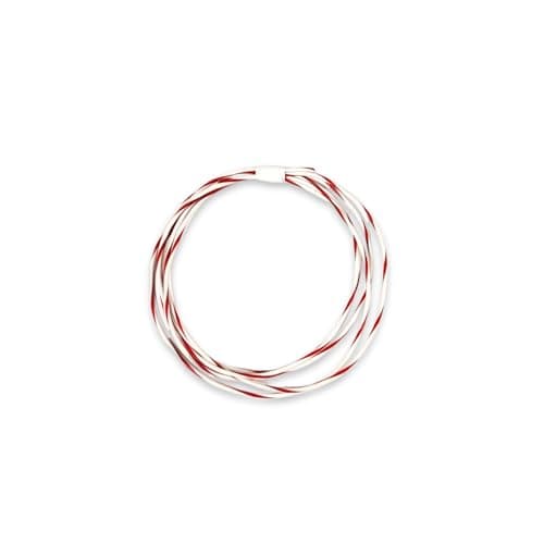 Replacement Cable 25 Feet Automotive Wire 18 Awg High Temp Wire White with Red Stripe Automotive Multi-Purpose Repair Cord for Heavy-Duty Use Universal Applications