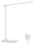 Lepro LED Desk Lamp, Metal Desk Light 9.5W 800lm, Forbes Vetted Best Task Lamp, 5 Color Modes 5 Brightness Level, Dimmable Home Office Desktop Lamp for Reading, Crafting, Sewing, Puzzle, Nail, White