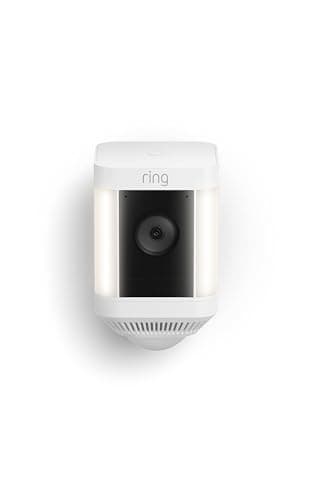 Ring Spotlight Cam Plus, Battery (newest model), Home or business security with HD video, Two-Way Talk, Color Night Vision, and Security Siren, 4-pack, White