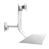piudoiliy Monitor Bracket,Wall Mount Stand-Up Workstation,with Keyboard Tray,Adjustable Angle Computer Desk, with 24" Wide Platform, for Home Office