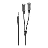 INSIGNIA 3.5mm Headphone Splitter, Dual Female AUX Adapter, 6 in