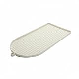 GiaoRosi Silicone Machine Pad Coffee Station Mat Tray Beverage Catcher Flexible Non Slip Ribbed Suitable for Home Office Counter, Off-white