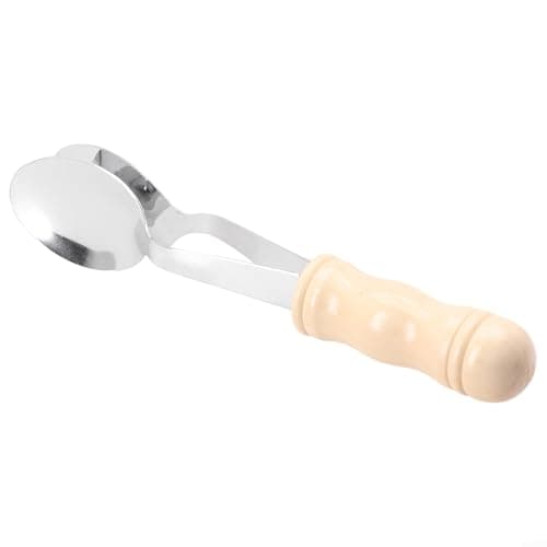Hosrivae Irish Musical Spoons Hand Percussion Instrument with Wooden Handle and Steel Head, Folk Castanets Music Education and, Silver, 8 Inch