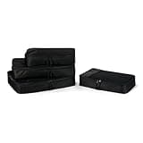 Amazon Essentials 4-Piece Packing Cubes Travel Accessories Set, Luggage Organizer with Double Zipper, Mesh Top, Space-Saving Design, Webbing Handle, 2 Medium/2 Large, Black (Previously Amazon Basics)