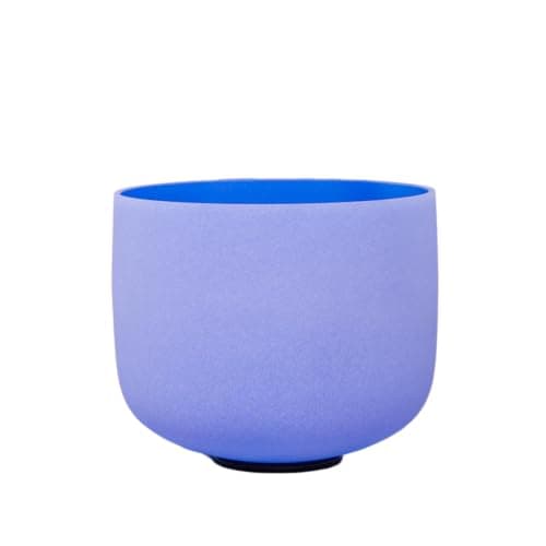 ENERGYSOUND 432 Hz Perfect Pitch G Throat Chakra 4th Octave Blue Colored Frosted Quartz Crystal Singing Bowl 8 inch (20 cm)
