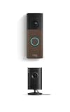Ring Battery Doorbell (newest model), Matte Mocha with Indoor Cam Plus, Black