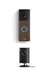 Ring Battery Doorbell (newest model), Matte Mocha with Indoor Cam Plus, Black