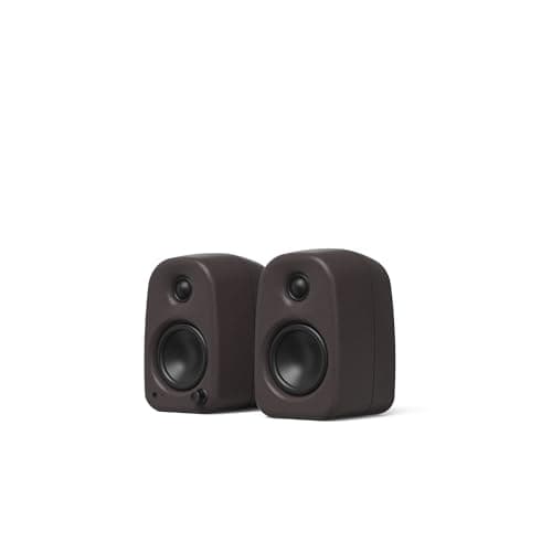 Kanto UKI 100 W Active Desktop Computer Speakers with Bluetooth and USB-C | Intelligent Sub Integration | Headphone Out | Pair | Pumice (Renewed)