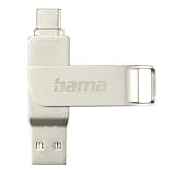 Hama "C-Rotate Pro" USB Stick, USB-C & USB-A, 128GB, Silver