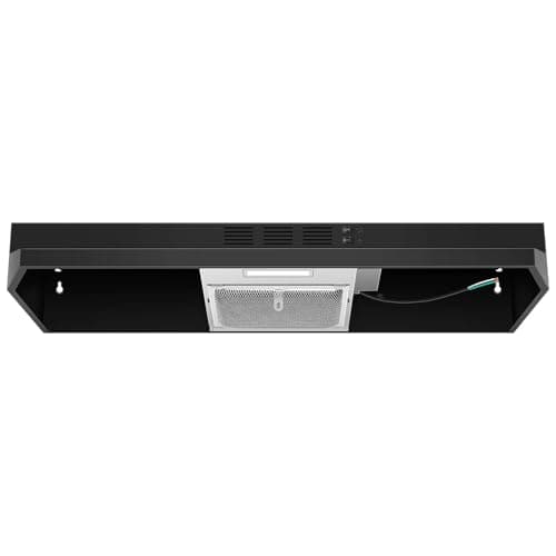 SNDOAS Black Range Hood 36 inch,Ductless Under Cabinet Range Hood Included Carbon Sponge Filter,Ducted Optional,Kitchen Hood 36 inch with 2 Vents,2 Speeds,Hard Wired Stove Vent