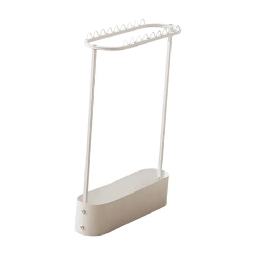 CAQYPVH Badminton Racket Storage Rack, Tennis Racket Organizer, Home Organization for School Gym, Stable Stand, White