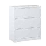 uiqopnu 3-Drawer Lateral File Cabinet Locking Steel Vertical Storage for Home Office Legal