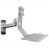 piudoiliy Monitor and Keyboard Wall Mount Stand, Foldable Adjustable Workstation, 360 Degrees Rotation Mechanical Stand, Fits 15-27 In Monitors (Silver 60*21cm Tray)