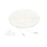 Amazon Basics Cat 6 Ethernet RJ45 10Gbps Flat Network Cable, 100ft Snagless with Gold-Plated Connectors, Outdoor & Indoor Solid Patch Cord with Clips for Router, Modem, Gaming, Computer, White