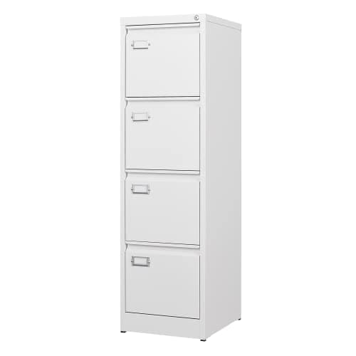 BYNSOE 4 Drawer File Cabinet with Lock Metal Vertical File Storage Cabinet Office Home Steel Vertical File Cabinet for A4 Legal/Letter Size Narrow File Cabinet Locked,Assembly Required