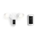 Ring Floodlight Cam Plus, Wired with Ring Outdoor Cam Plus, Battery