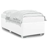KHNLGFR White Twin Faux Leather Bed Frame Without Mattress with Slats for Support and Sturdy Feet