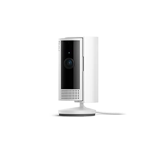 Like-New Ring Indoor Cam, Home or business security in 1080p HD video, White