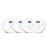4 Pack Portable Combination D-etector A-larms, Battery Operated, Simple Installation for Large Home & Multiple Temporary Residence Layout