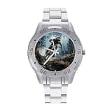 NTVOWPZO Three-Hand Analog Stainless Steel Watches for Men Easy Reader