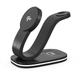 Standard 3-in-1 Wireless Charger Dock, Simultaneous Charging Station with Soft Night Light, Universal Charging Holder for Home Office Bedside (Black)