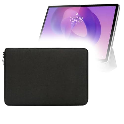 BoxWave Case Compatible with Lenovo IdeaTab Plus - QuickZip PlushSuit, Dual Zipper Sleeve Pouch Case with Soft Interior - Jet Black