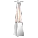 Vivicreate Pyramid Propane Patio Gas Heater 42000 Btu With Quartz Glass Tube Auto Ignition Wheels Ground Nails For Outdoor Commercial Restaurant Garden, Christmas Gift