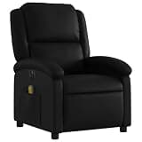 HGLADYU Electric Massage Recliner Chair with 6 Vibration Points, 135 Degree Tilt Powered Recliner, Faux Leather Armchair with Side Pocket and USB Powered Hand Control