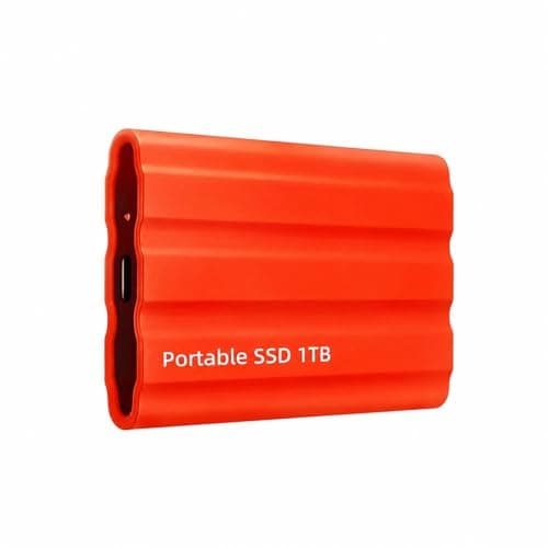 External Hard Drive1TB,Ultra Slim External SSD, Portable Solid State Hard Drive Compatible with Windows PC, Mac, Laptop Red-A