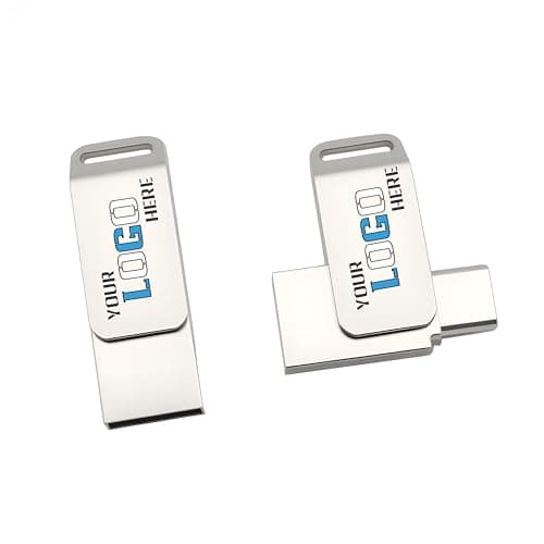 WURAWUS Custom Type C USB 2.0 Flash Drive Bulk Personalized Metal Memory Stick for Business Wedding Gift 128MB 50 PCS