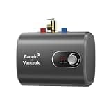 Vancepic 2.5 Gallons Electric Mini Tank Water Heater, 120V, 1440W Instant Hot Water for Point-of-Use, Quick and Easy Installation, Compact Under-Sink or RV Design, Floor Mounting