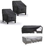 Mrrihand 2pack Patio Chair Covers Waterproof 31" W x 38" D x 30" H and Patio Furniture Covers Waterproof 89.7"L×62.2"W×28.3"H