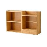 CFGH6FDF Large Capacity Bamboo Bookshelf Tabletop Office Multi-Story Minimalist Storage Rack Freestanding Book Shelf
