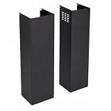 53" x 11.7" x 8.1" Range Hood Extension Set, Black Chimney Extension Kit for High Ceilings, Extended Vent Coverage with Modern Contemporary Style
