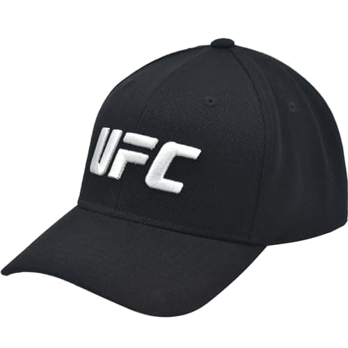 UFC Baseball Cap, Adjustable Adult Snapback Hat with Curved Brim, Black, One Size