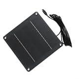 4W 12V Monocrystalline Solar Panel with, Cable Garden Lights & Security Systems, Efficient Outdoor Charging Module, Black