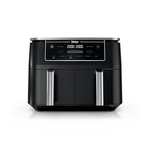 Ninja Foodi Air Fryer | 6-in-1 with 10-QT DualZone Baskets | Smart Finish to Cook 2 Foods at Once | Air Fry, Broil, Roast, Dehydrate, Keep Warm & Bake | 450° F |XL Capacity | Black | DZ302