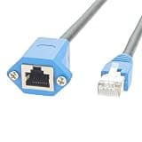 RJ50 10P10C Male to Female Extension Cable RJ50 CAT5E Ethernet Shield Network Screw Panel Mount Cable for Barcode Scanning
