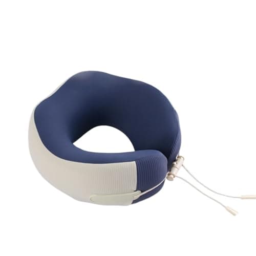 XDMINGY Airplane Pillow for Traveling Office U-Shaped Pillow Foldable Travel Airplane Nap Neck Support(Blue)