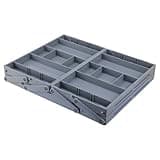gibxiyza Foldable Jewelry Storage Box Multi Compartments 2 Tiers with Adjustable Dividers Tool Stationery Storage Organizer Tray Office Office Supplies Crafts Storage Case A