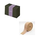 PurpleEssences Hemstitch Cloth Napkins - 18 x 18 Inch - Set of 12 - Jute Burlap Hemmed Edges Ribbon - 1.5 ” Width, 10 Yards - Olive Green and Natural
