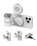 TELESIN Fun Shot Magnetic Phone Camera Grip + C03 Magnetic Selfie Light (Silver) Bundle Kit Compatible with iPhone Magsafe & Android, Creator Kit for Selfies/Photography/TikTok/Zoom Calls/Video