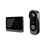 ROVIA Wireless Doorbell Camera with Monitor: No WiFi No Subscription Video Doorbell - 1080P HD Door Bell Camera with 4.3" IPS Screen - Two-Way Video Intercom, 170° Wide Angle (1, Black, one Size)