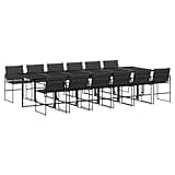 Kaorsrow 13 Piece Patio Dining Set with Cushions, 129.9 Inch Large Outdoor Dining Table and 12 Chairs, Black Textilene Garden Furniture for Backyard and Deck, Space Saving Design