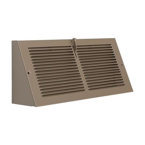 [8 Pack] Fits 14x6 Duct Opening | Steel Triangular Baseboard Air Supply Grille with Damper by Handua| Air Register Vent Cover Grill | 3-13/16" Depth | Brown | Out Dim:: 15-3/4" x 6-5/8"