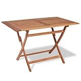 KGHFDVB Teak Wood 5 Piece Folding Outdoor Dining Set with 1 Rectangular Table and 4 Chairs for Patio Garden