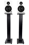 Rockville APM5W v2 Bundle: Pair 5.25-in Active Powered Studio Monitor Speakers, 320W Peak/80W RMS USB/Bluetooth White, Pair RHTSB 36-in Bookshelf Speaker Stands 2-Items